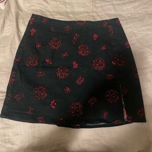 MOTEL ROCKS black and red “china town” skirt